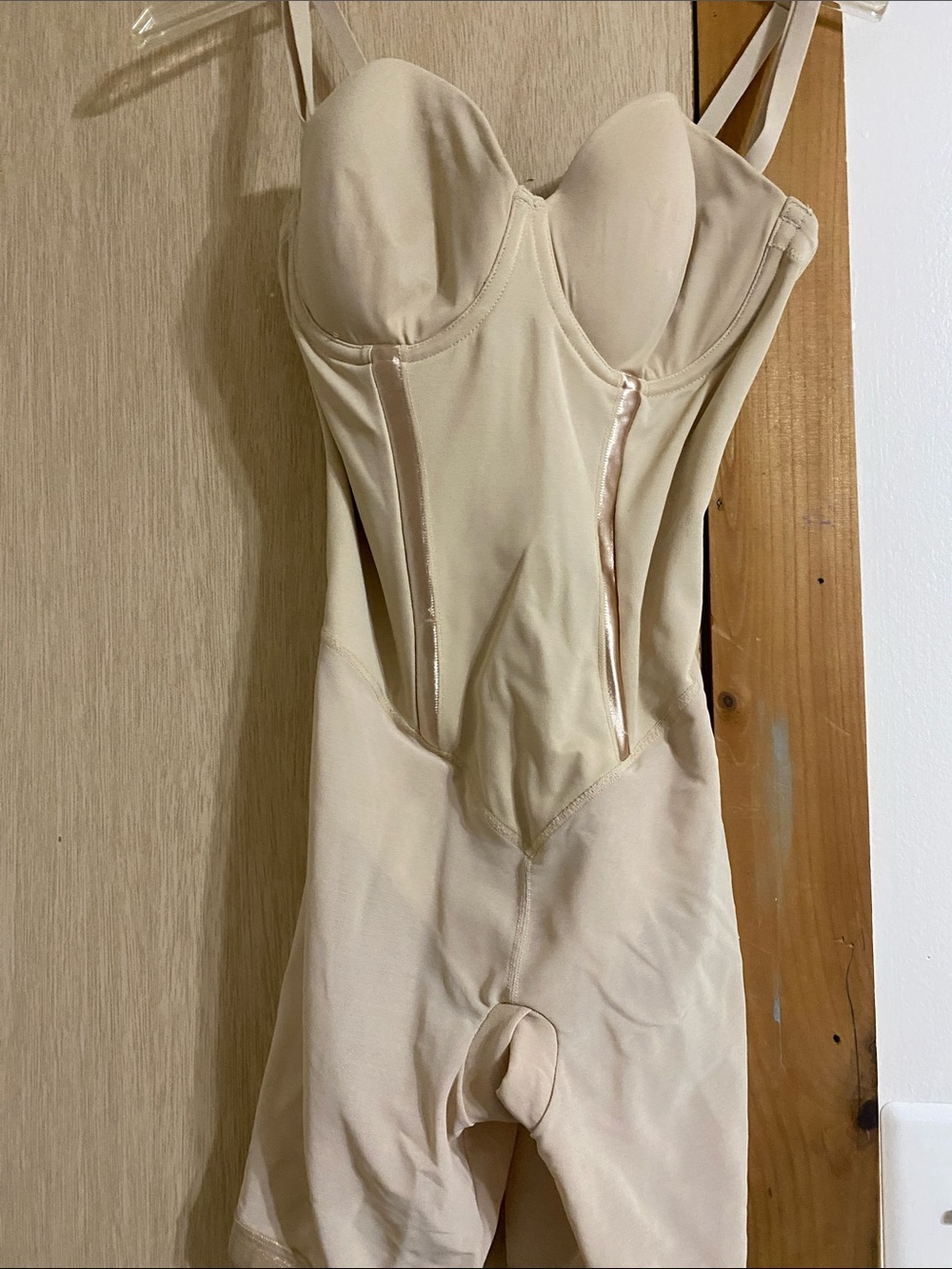 Flexees Nude Full-Body Shapewear Bodysuit with Built-In Cups